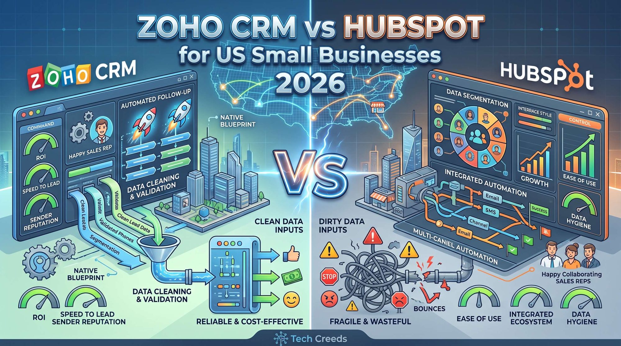 Zoho CRM vs HubSpot for US Small Businesses 2026